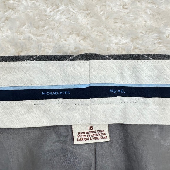 Michael Kors Women's 16 Gray Striped Pencil Skirt Office Wool Blend Academia - Picture 4 of 13